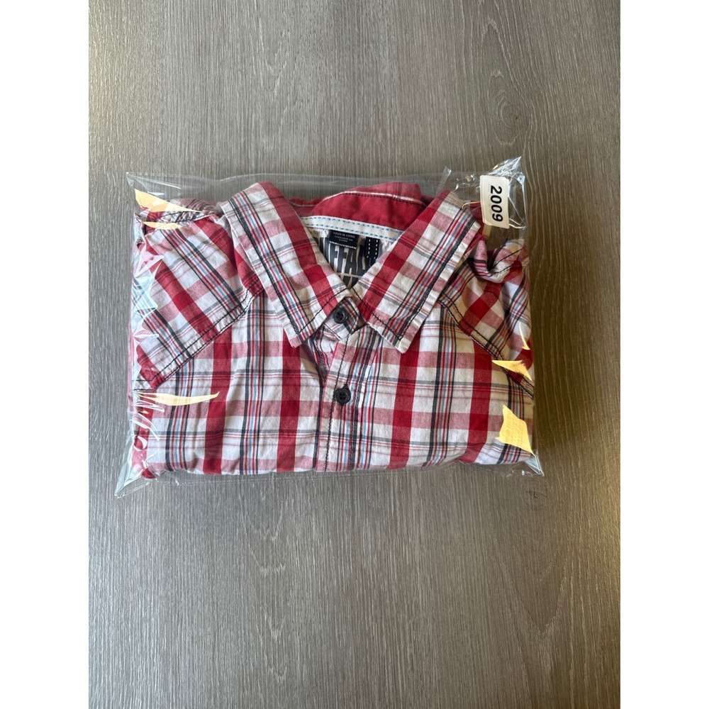 Buffalo David Bitton Mens 2XL Red White Plaid Western Short Sleeve Button Shirt - Picture 10 of 10